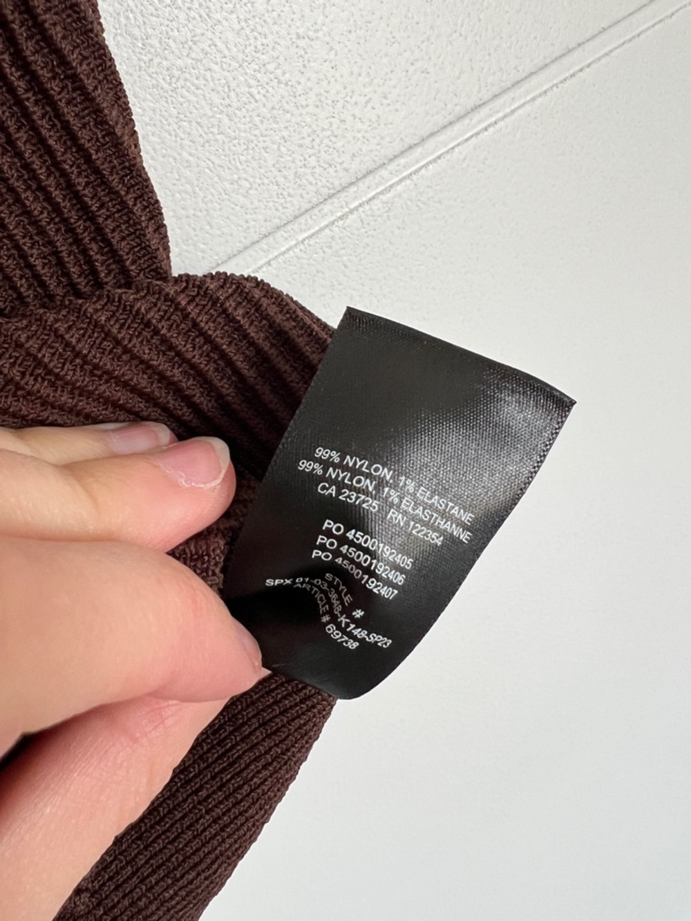 Babaton Ribbed Square-Neck Tank Top - Chocolate Brown - Picture 4 of 4